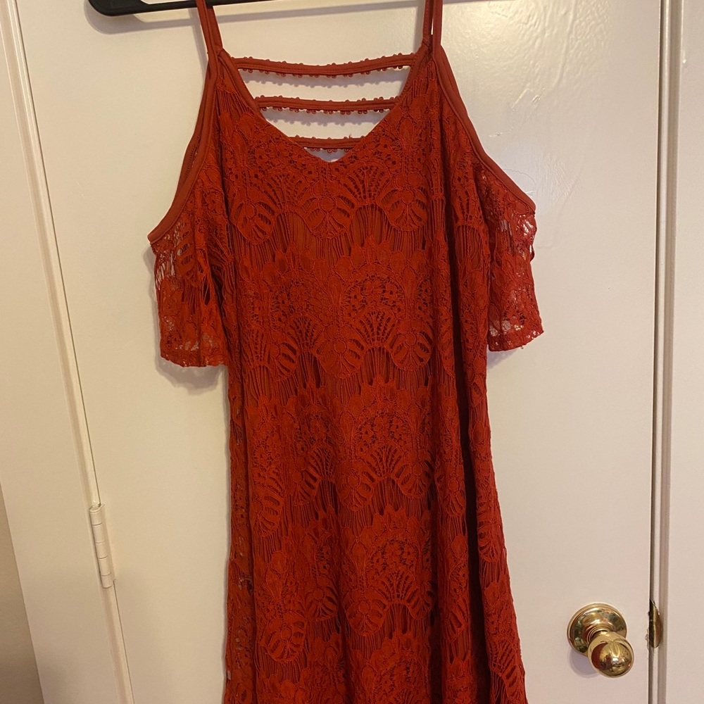 Red lace dress